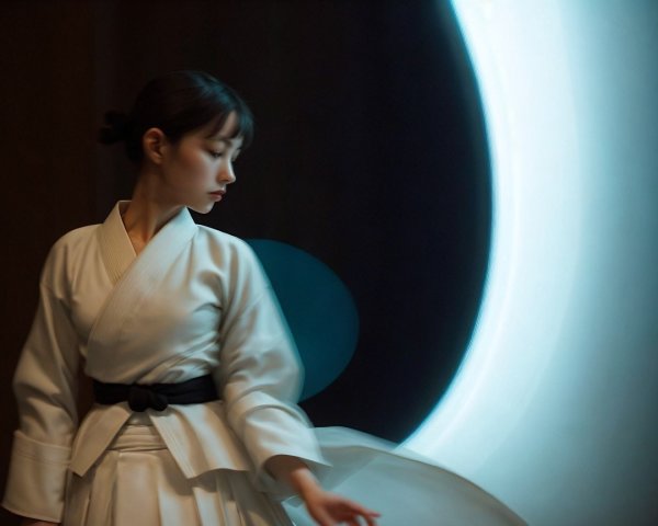 Traditional Kimono in Dimly Lit Elegant Setting