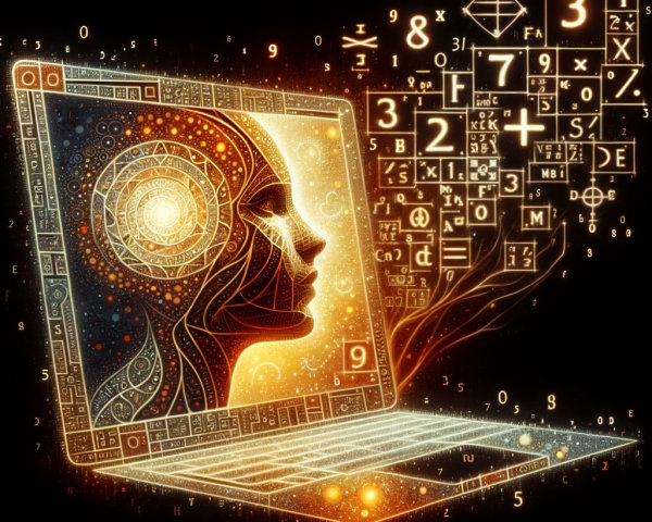 Digital Laptop with Circuitry Human Profile Design