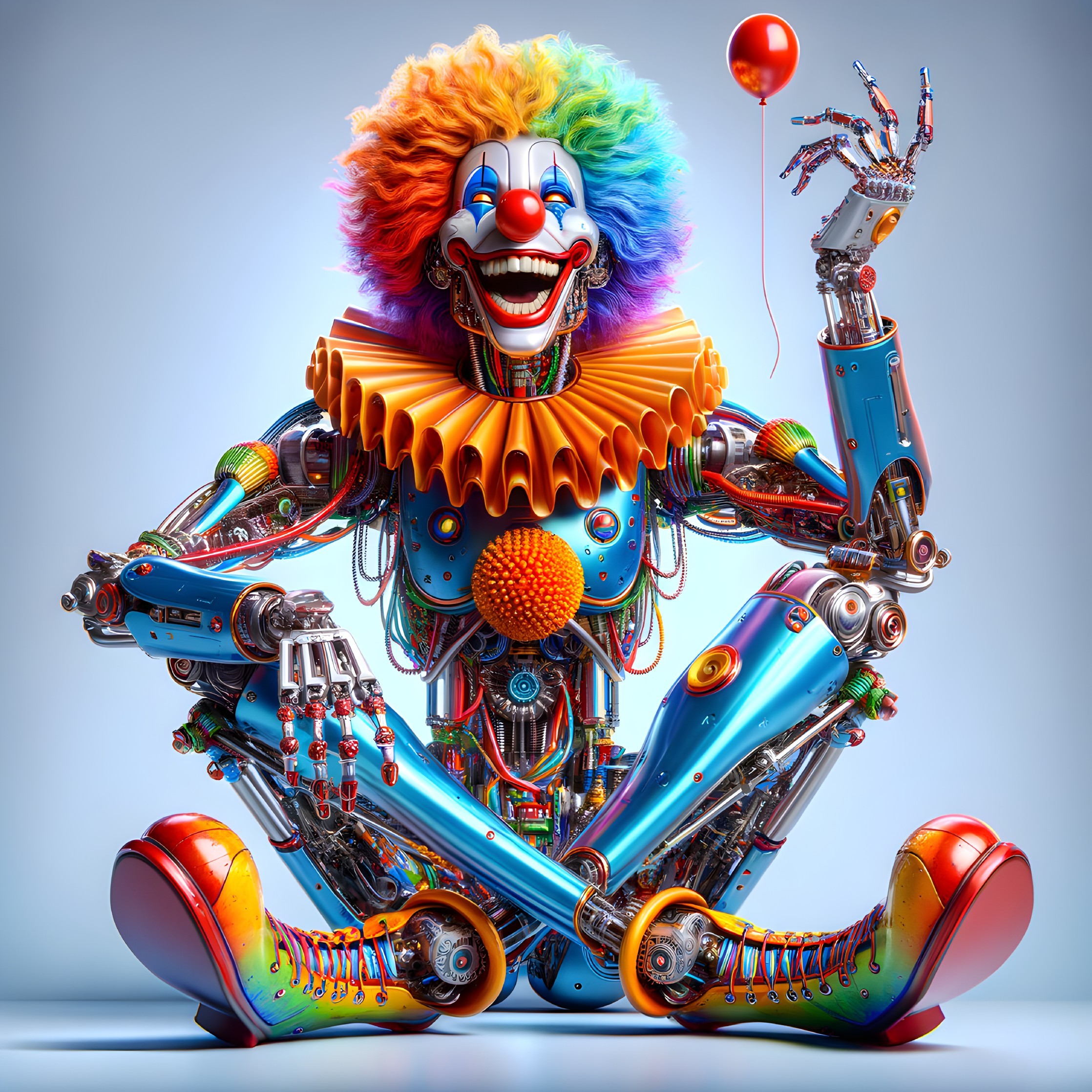 Whimsical Robotic Circus Clown