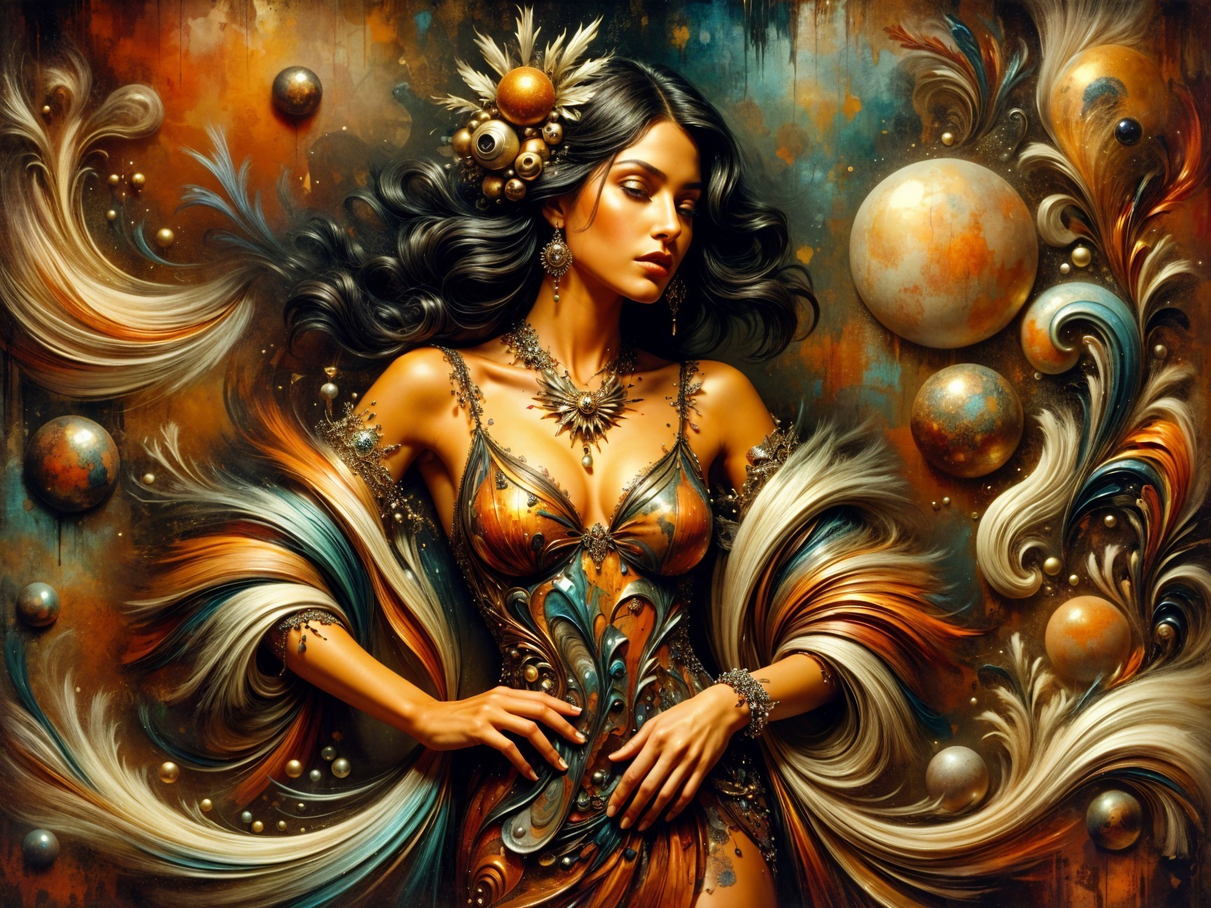 Fantasy Portrait of a Woman in Vibrant Attire