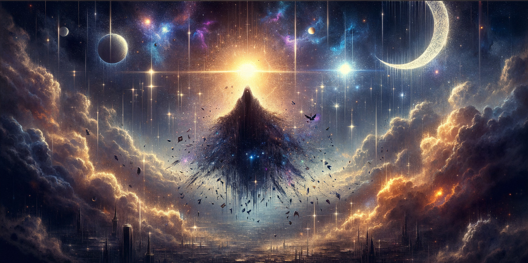 Majestic Mountain Structure in a Cosmic Scene