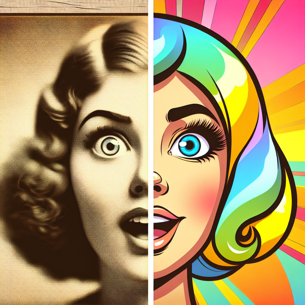 Contrasting Female Portrait Styles in Vintage and Modern