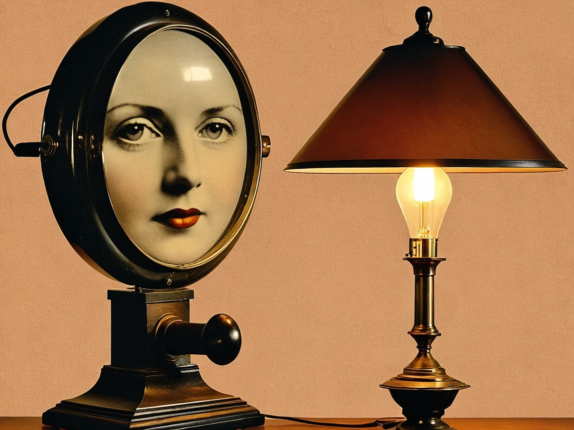 Vintage Globe-Style Lamp with Brass Companion Light
