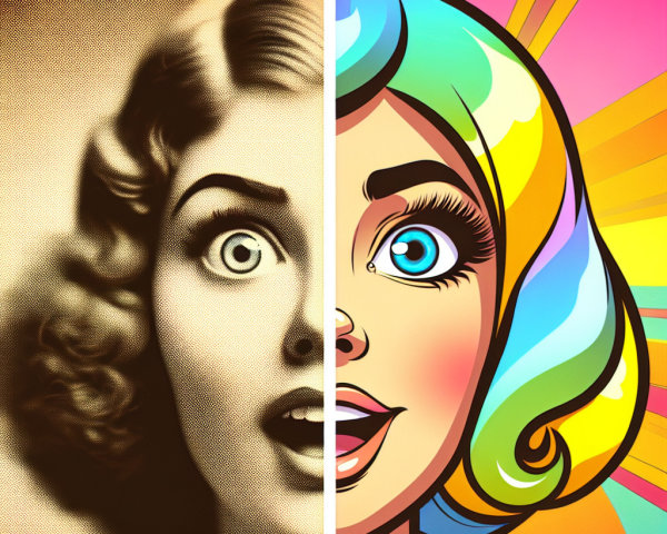 Contrasting Female Portrait Styles in Vintage and Modern