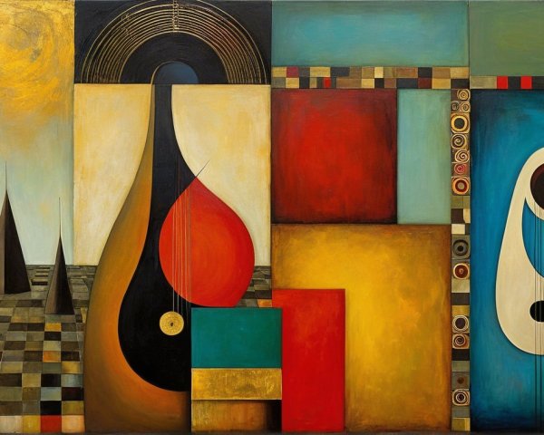 Vibrant Abstract Artwork with Shapes and Colors