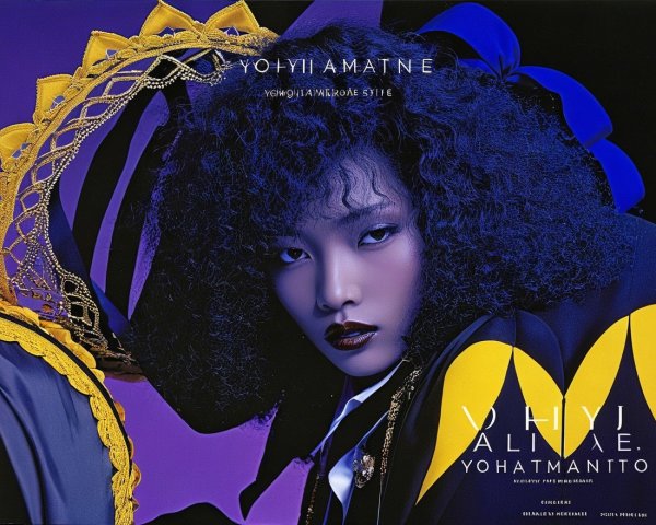 Striking Portrait with Bold Makeup and Fashion Elements