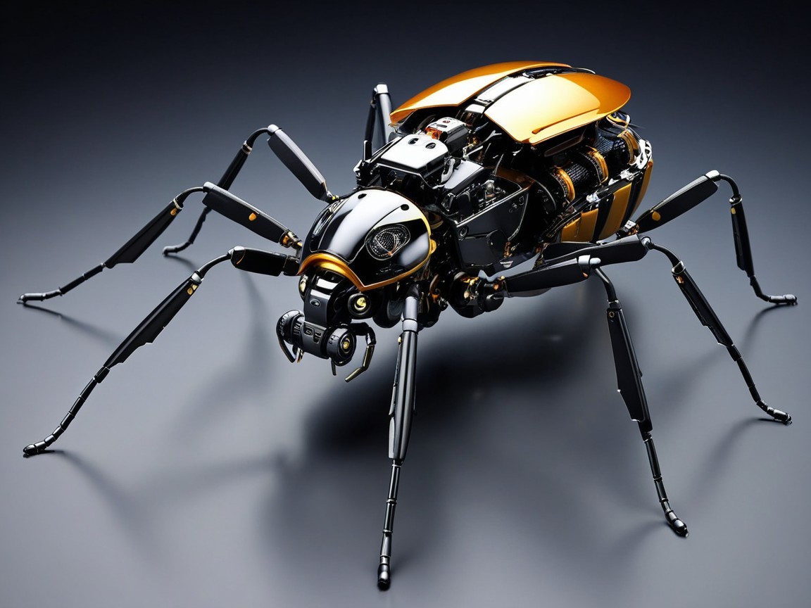 Futuristic Robotic Spider Design with Mechanical Features