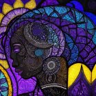 Striking Portrait with Bold Makeup and Fashion Elements