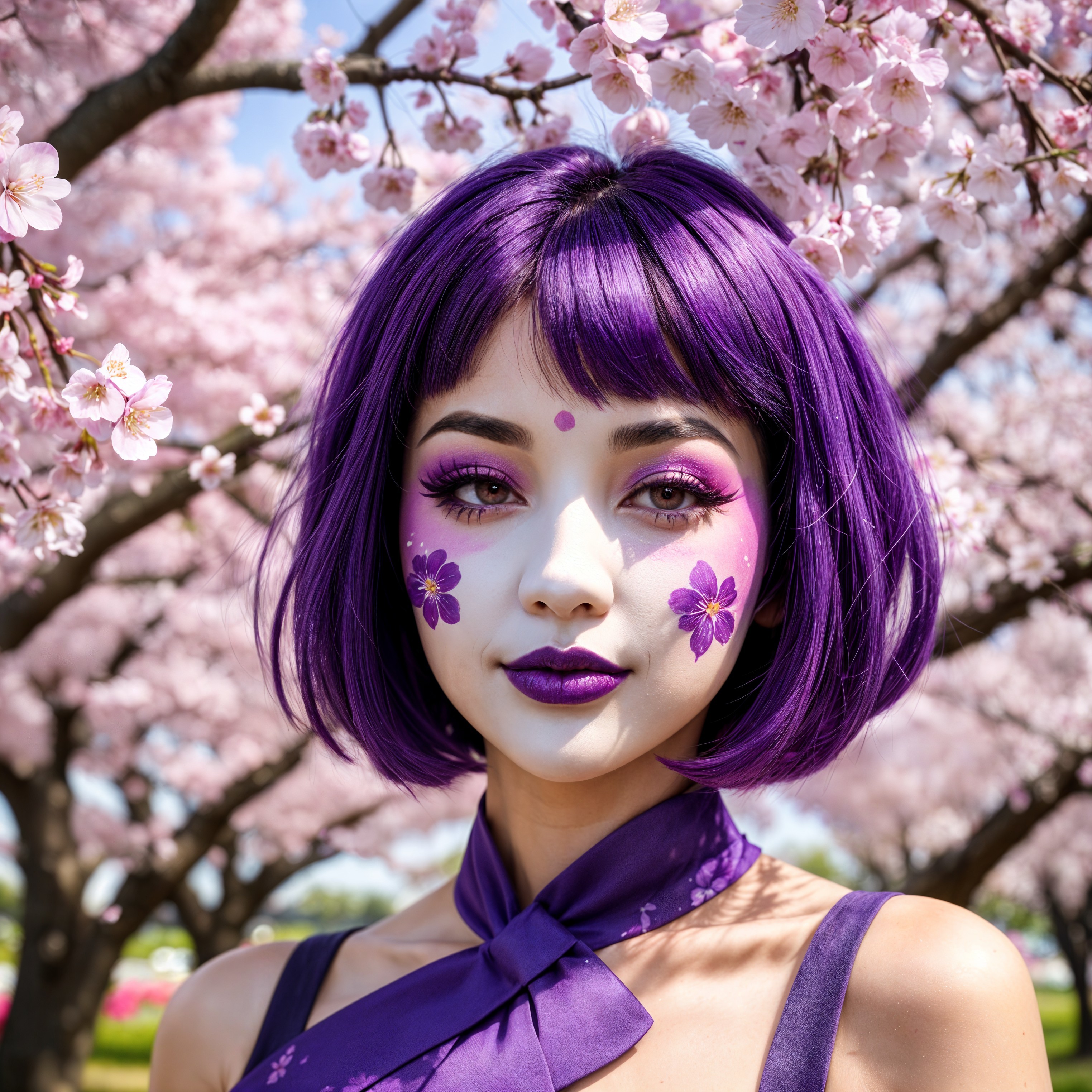 Portrait of a Woman in Cherry Blossom Park