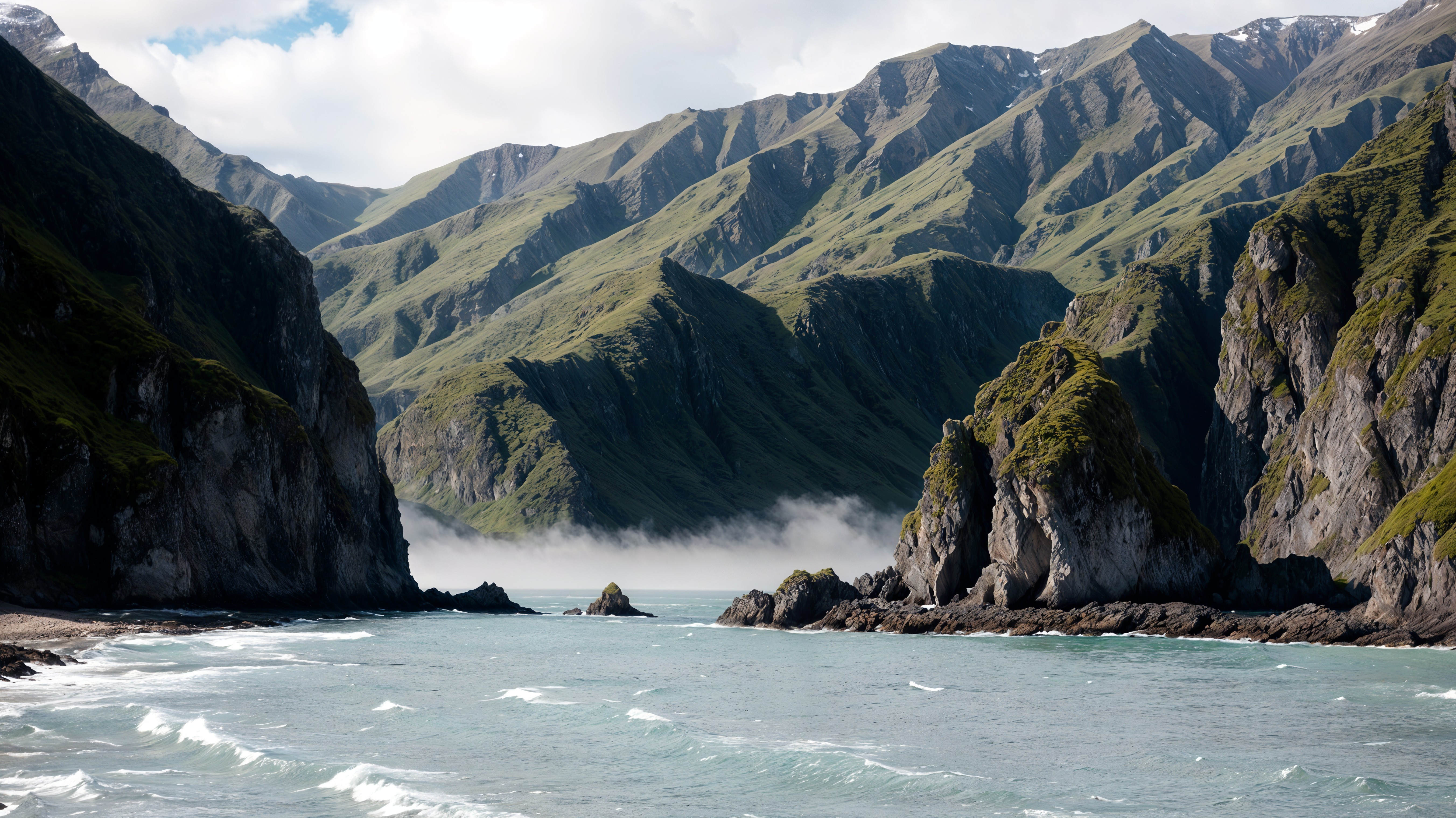 Serene Coastal Landscape with Cliffs and Ocean