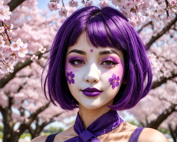 Portrait of a Woman in Cherry Blossom Park