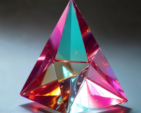 Crystal Pyramid Prism with Vibrant Color Reflections