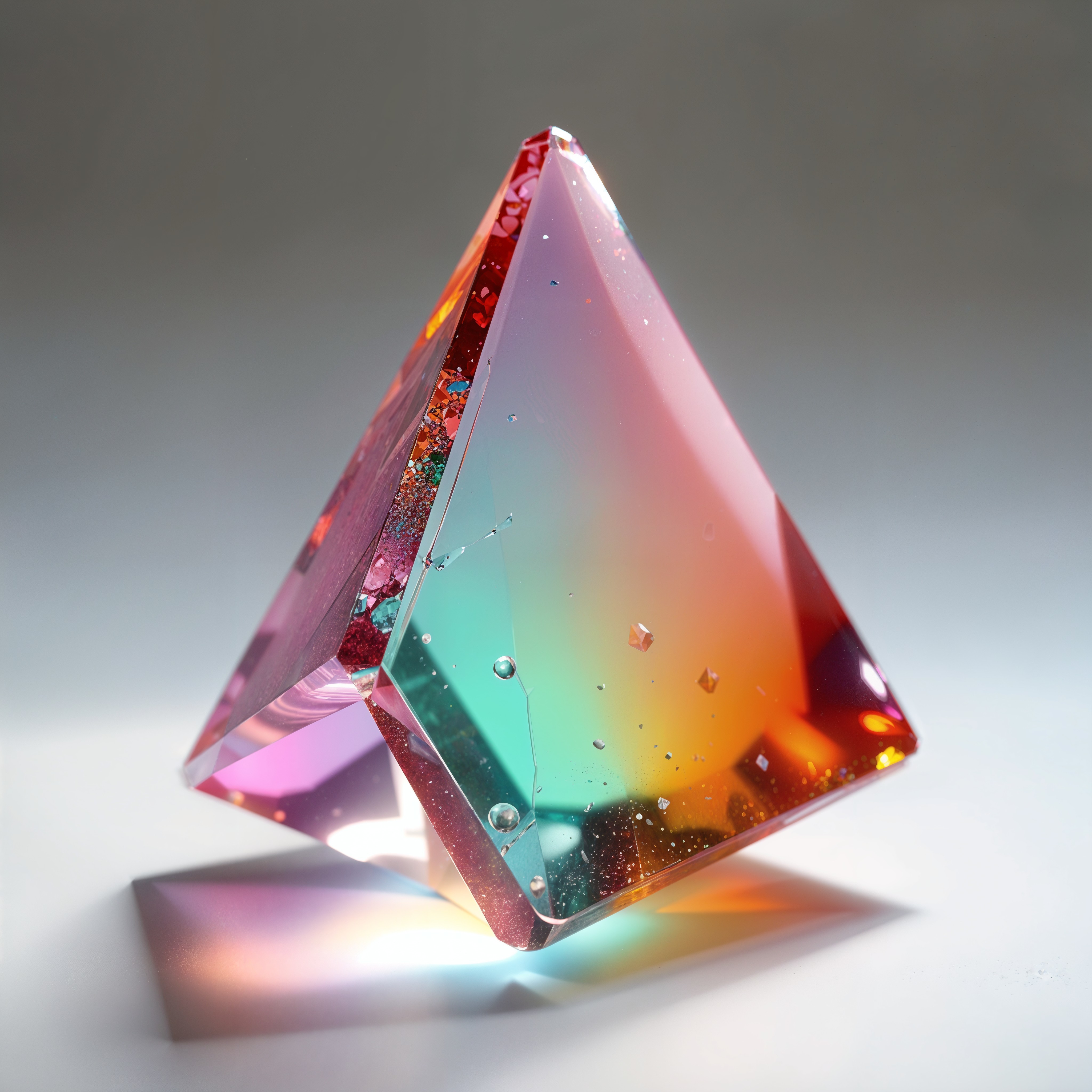 Sparkling Multi-Coloured Glass Pyramid Delight