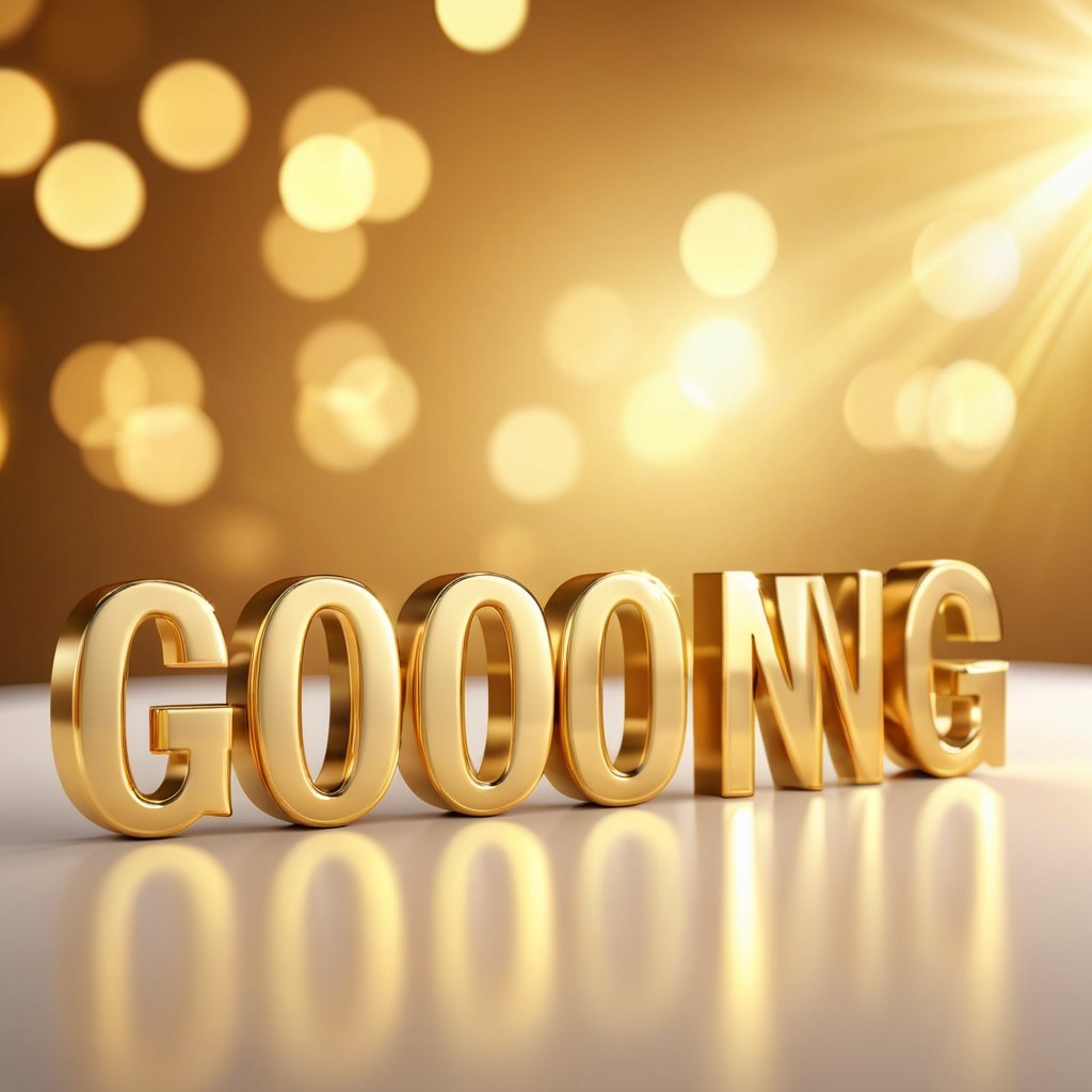 Shiny Gold Letters on Warm Bokeh Background