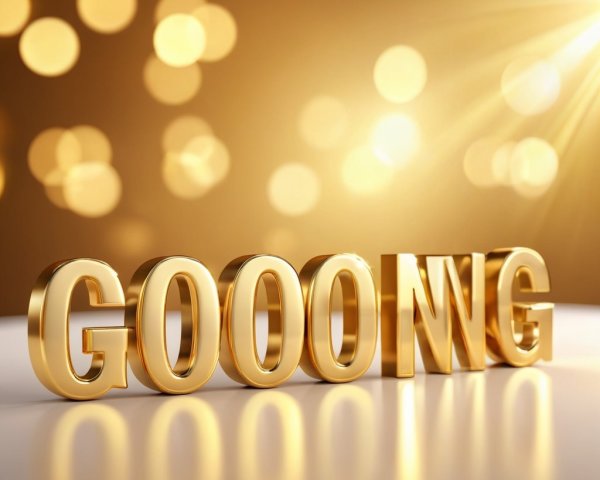 Shiny Gold Letters on Warm Bokeh Background
