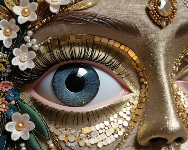 Intricately Decorated Mask with Shimmering Details