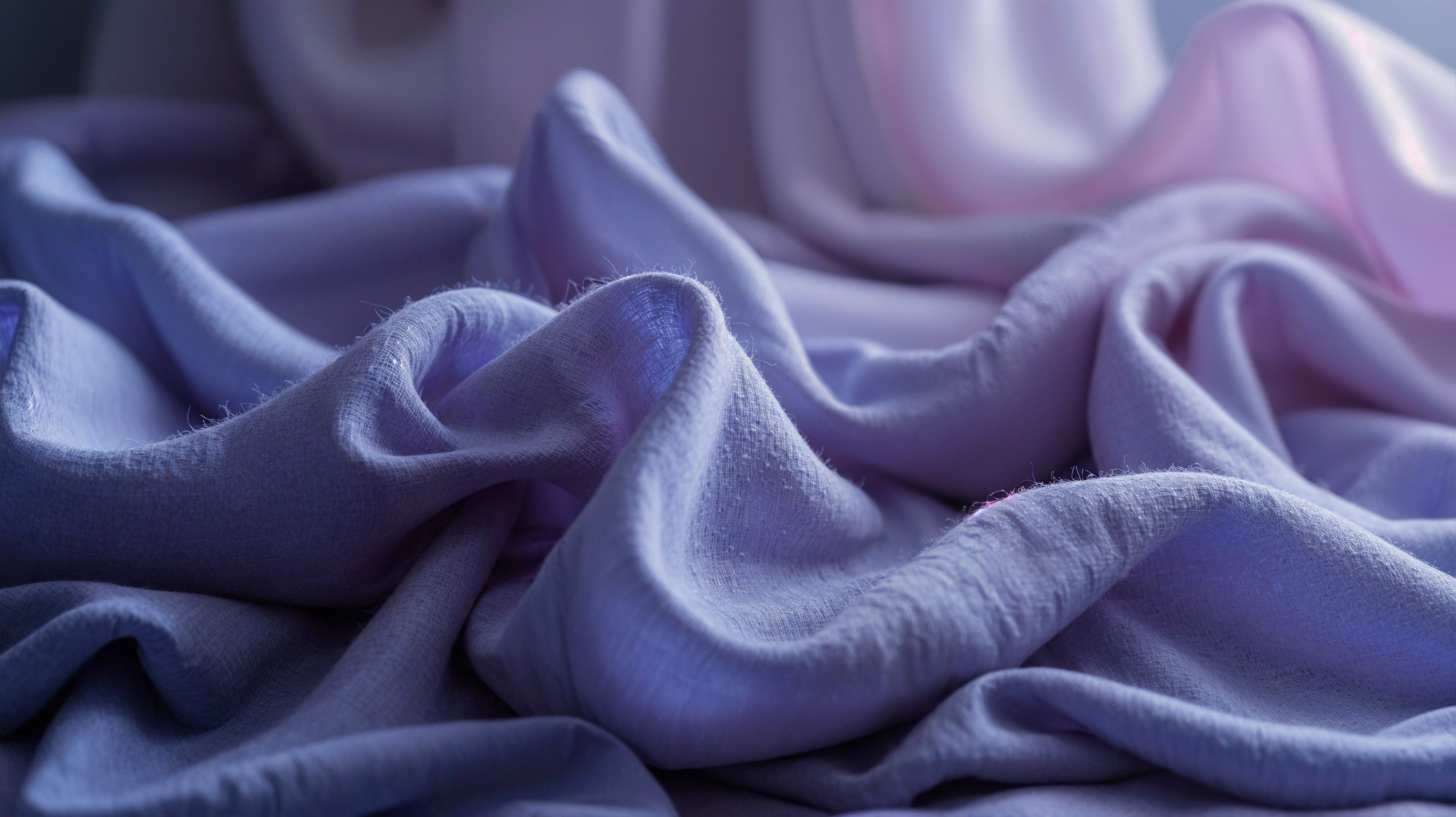 Close-up of Lavender Draped Fabric with Soft Textures