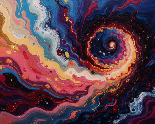 Vibrant Swirling Galaxy with Dynamic Colors and Effects