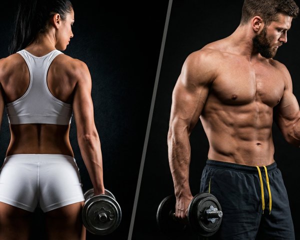 Female Bodybuilder and Muscular Man in Fitness Image
