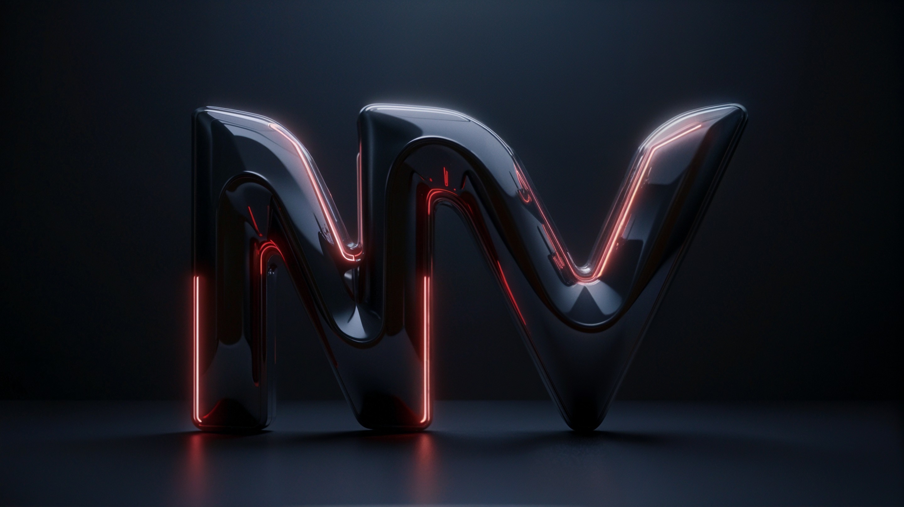 Modern 3D Intertwined Logo Design with Red Glow