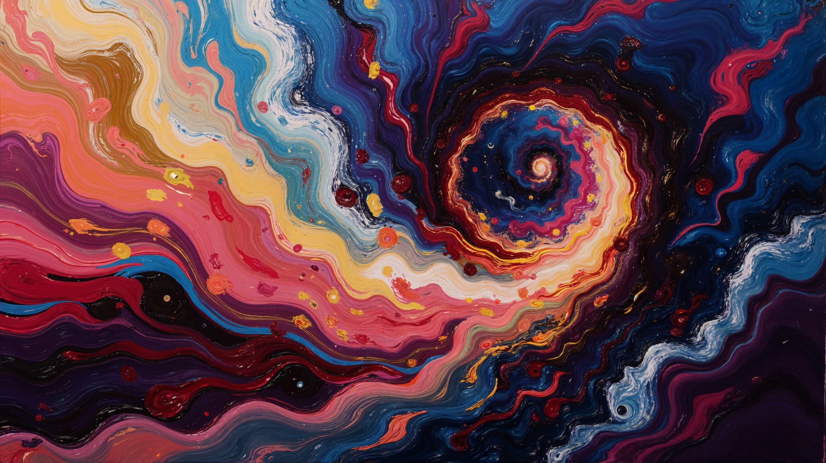 Vibrant Swirling Galaxy with Dynamic Colors and Effects