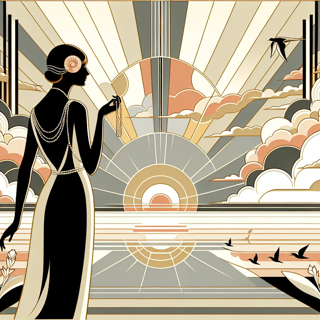 Elegant Woman Silhouette at Sunset by the Sea