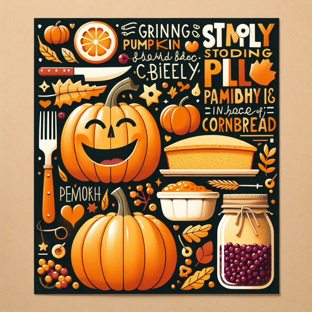 Whimsical Fall Design with Pumpkins and Berries