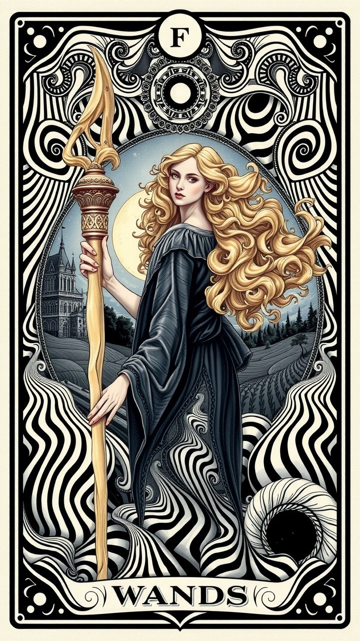 Mystical Figure Representing Wands Tarot Card