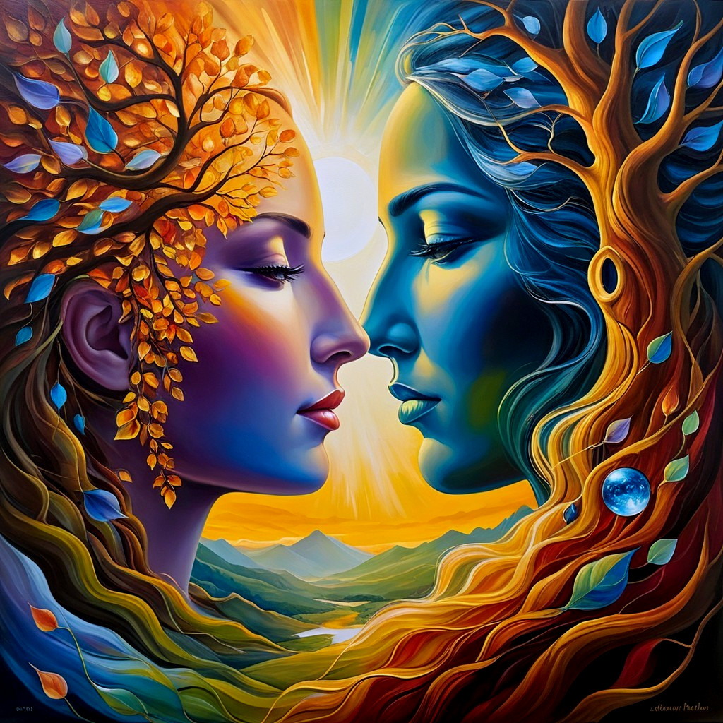 Artwork Depicting Nature and Humanity Connection