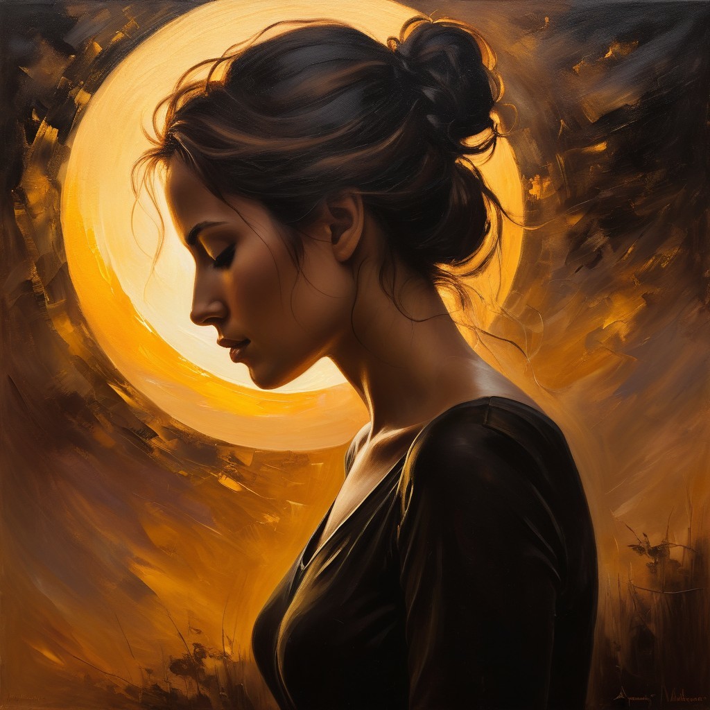 Profile of a Woman in Warm Golden Light