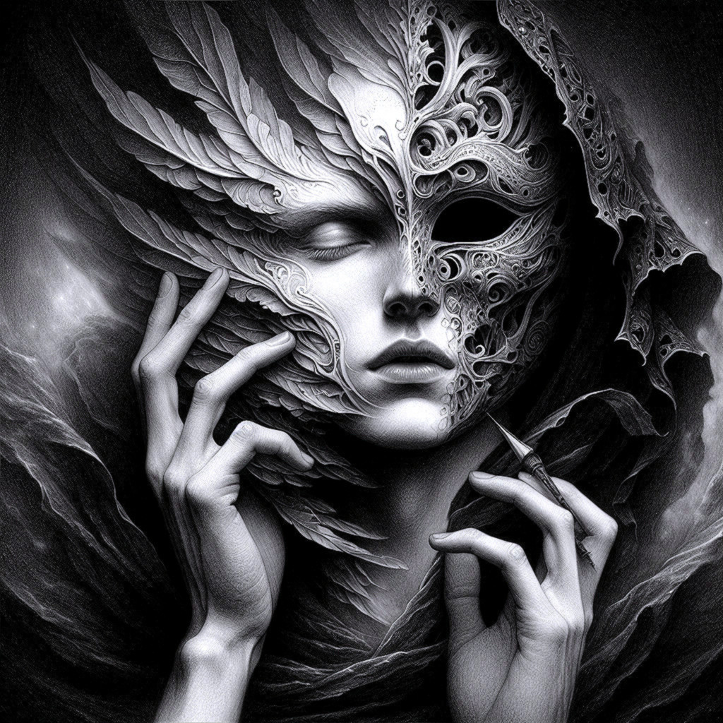 Intricately Designed Mask with Ethereal Atmosphere