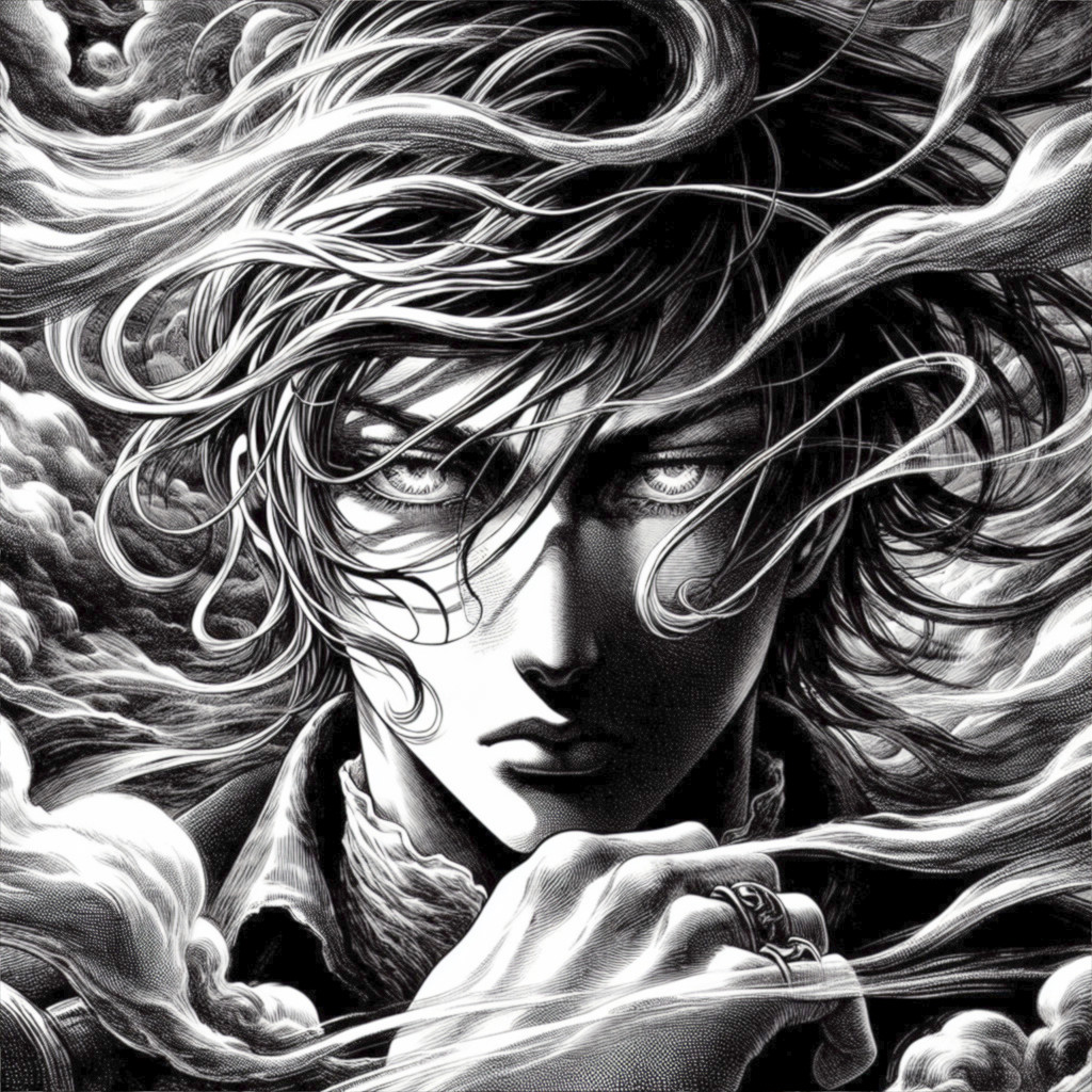 Dramatic Portrait of a Young Man in Monochrome