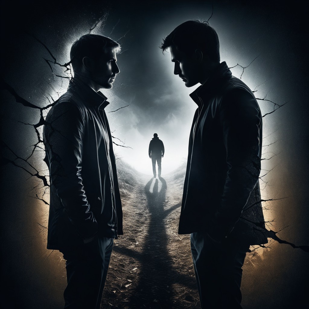 Silhouetted Figures in a Mysterious Dark Scene