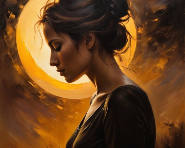 Profile of a Woman in Warm Golden Light