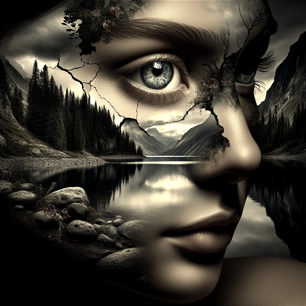 Human Face Merging with Serene Landscape Elements