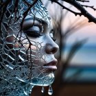 Artistic Figure Blending with Intricate Web Structure