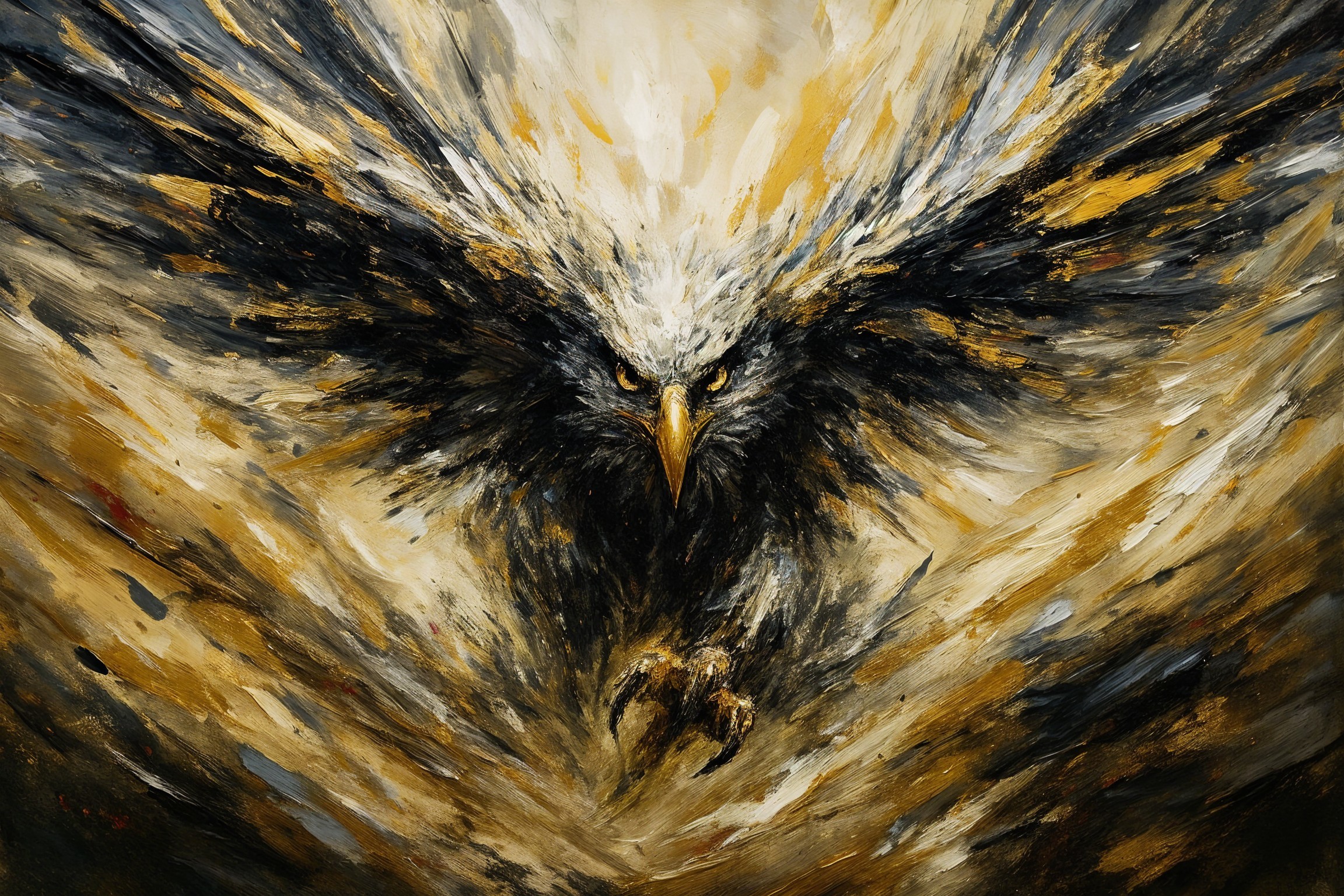 Abstract Eagle Artwork with Dynamic Brushstrokes