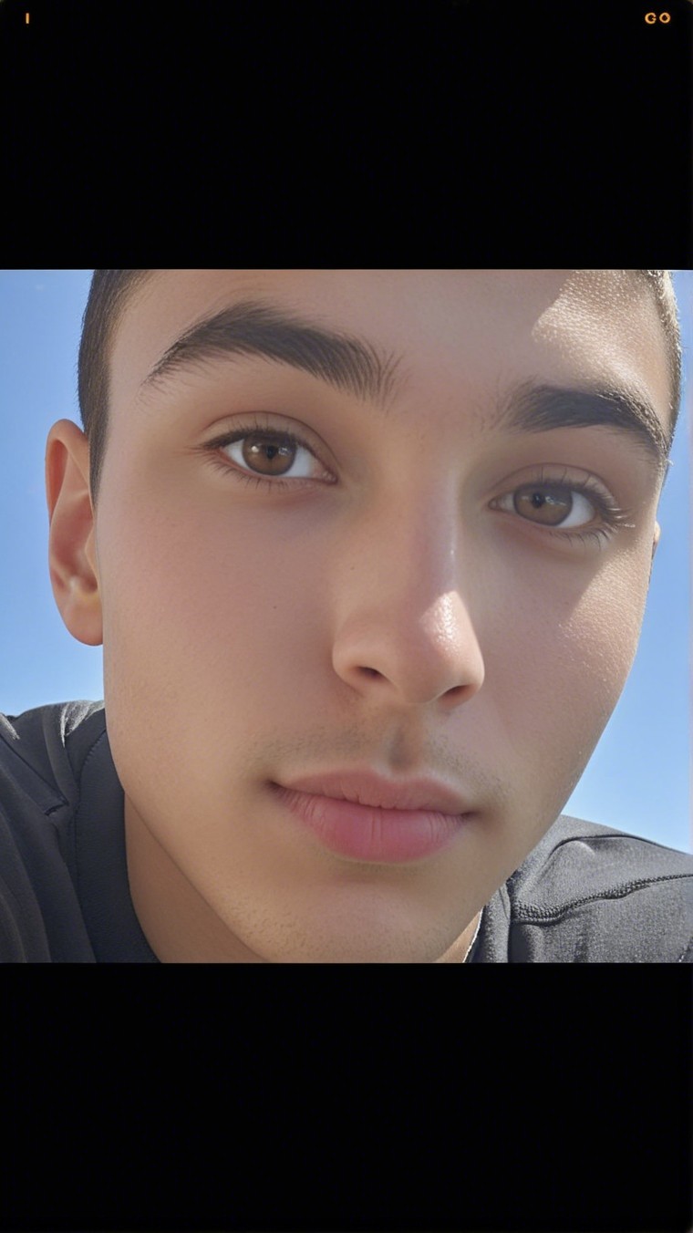 Close-Up Portrait of a Young Man with Light Brown Eyes