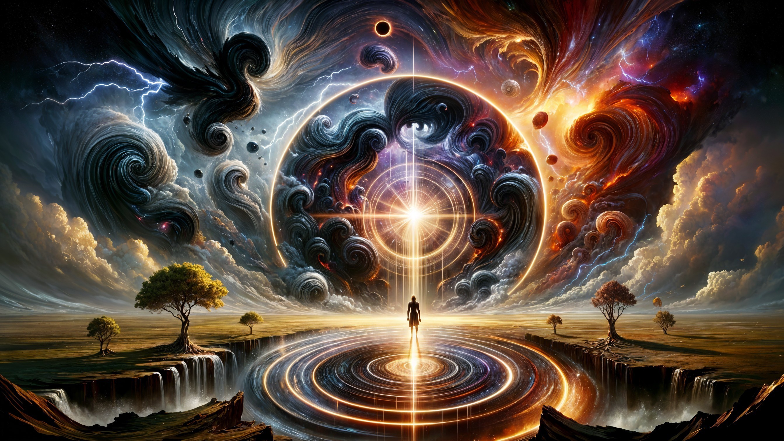 Cosmic Landscape with Galaxies and Ethereal Light