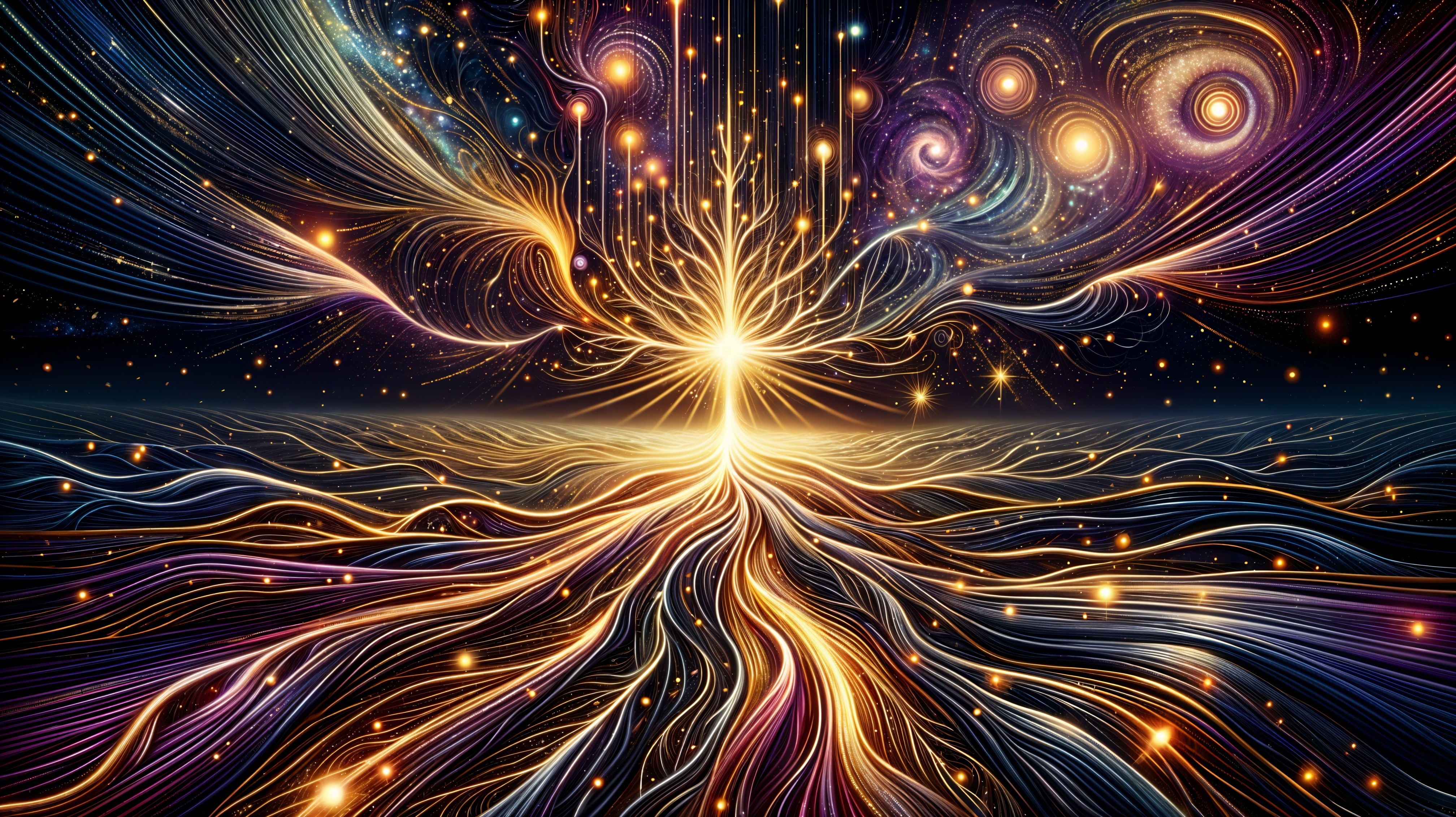 Luminous Tree in a Cosmic Galaxy Scene