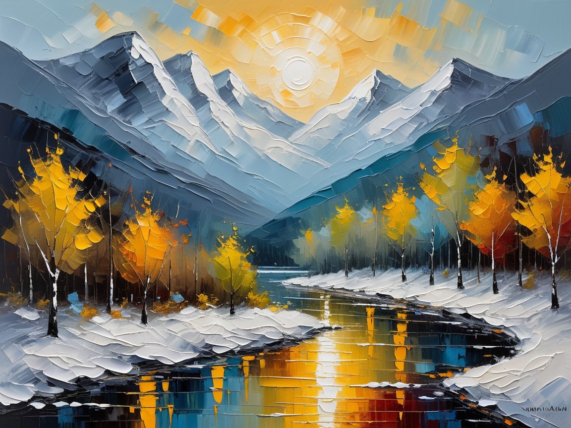 Majestic Mountains and Tranquil River in Autumn