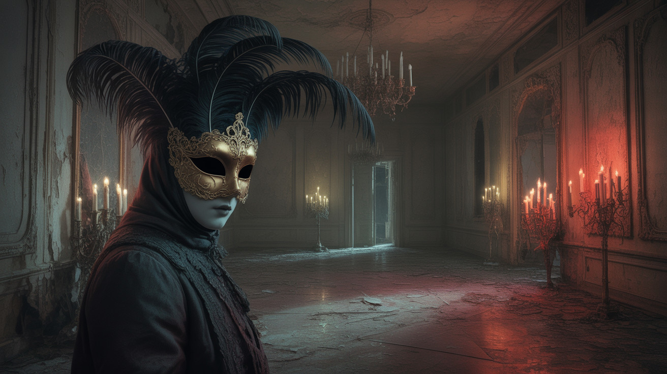 Elaborate Golden Mask in a Dimly Lit Room