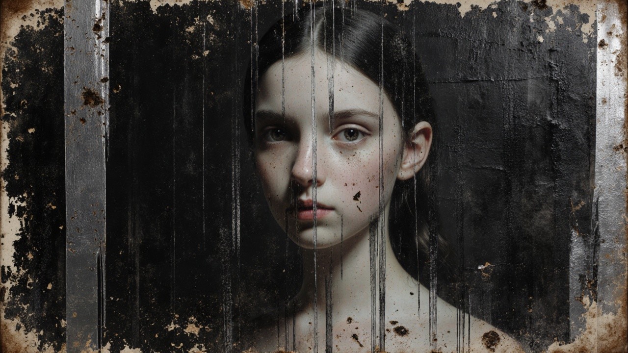 Portrait of a Young Woman with Vintage Effect