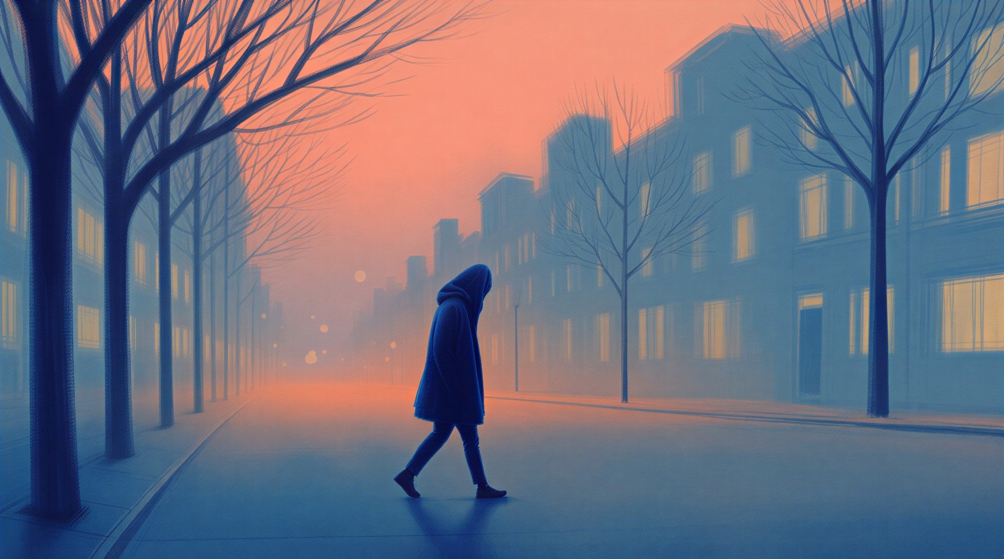 Somber Digital Painting of a Cityscape at Dusk