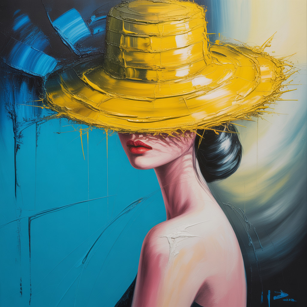 Portrait of a Woman in a Yellow Straw Hat