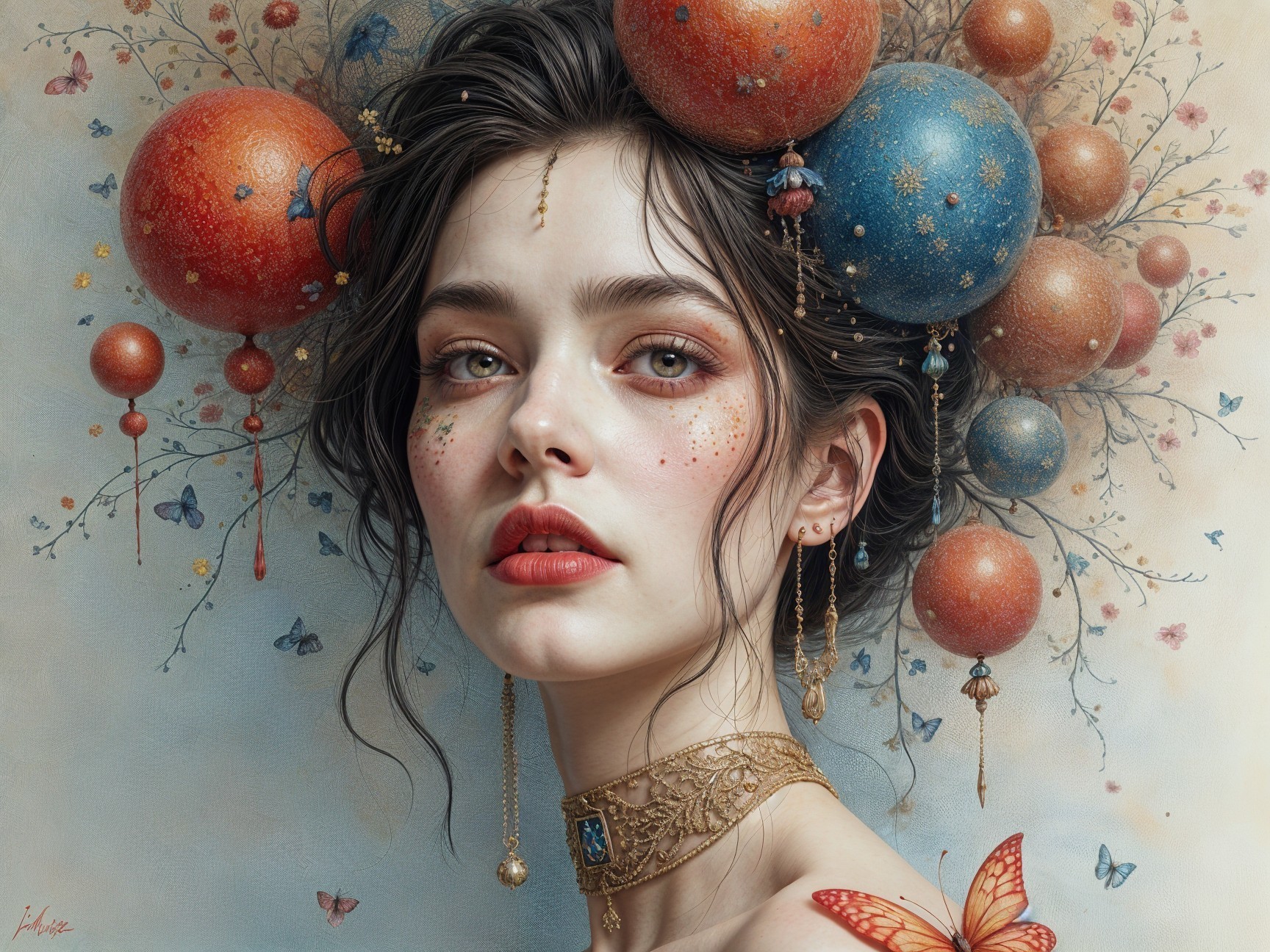 Fantasy Portrait of a Woman with Celestial Elements