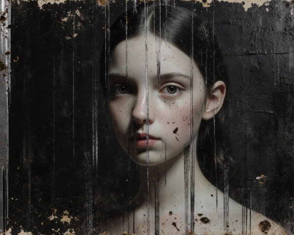 Portrait of a Young Woman with Vintage Effect