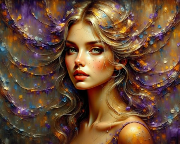 Portrait of a Young Woman with Vibrant Hair and Freckles