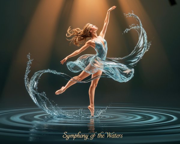 Dancer in Water Creates Fluid Harmony and Light