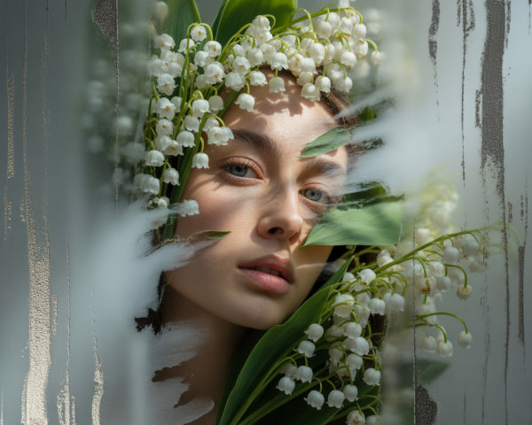 Portrait of a Young Woman with Lilies of the Valley